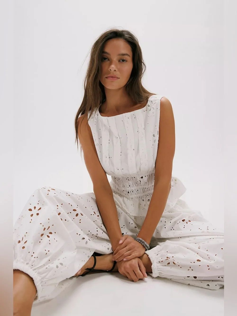 NWT Free People Jude Eyelet Pant Set